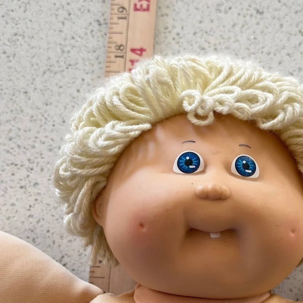 VTG Cabbage Patch Doll 1980's Blonde Hair Blue Eyes Xavier Roberts #25 Coleco Co